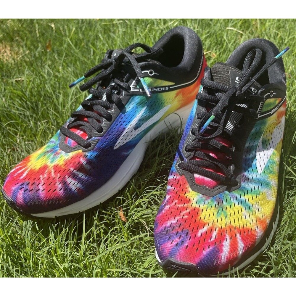 Brooks Launch 5  Tie-Dye Rock & Roll Marathon Running Shoes~Womens 9.5 Rainbow